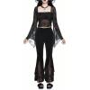 imageVerdusa Womens Y2K Bell Sleeve Square Neck Ruched Blouse Goth Lace TopsBlack1