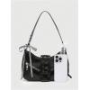 imageVerdusa Womens Y2K Coquette Bow Tie Vintage Shoulder Bags Lace PU Leather Kawaii Purse HandbagBlack
