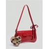 imageVerdusa Womens Y2K Coquette Bow Tie Vintage Shoulder Bags Lace PU Leather Kawaii Purse HandbagBow Red