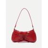 imageVerdusa Womens Y2K Coquette Bow Tie Vintage Shoulder Bags Lace PU Leather Kawaii Purse HandbagRed