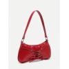 imageVerdusa Womens Y2K Coquette Bow Tie Vintage Shoulder Bags Lace PU Leather Kawaii Purse HandbagRed