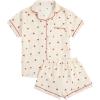 imageVerdusa Womens 2 Piece Pajama Set Matching Pjs Sets Cute Printed Sleepwear Button Up Shirt with Lounge Shorts SetApricot