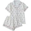 imageVerdusa Womens 2 Piece Pajama Set Matching Pjs Sets Cute Printed Sleepwear Button Up Shirt with Lounge Shorts SetPlus Beige