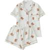 imageVerdusa Womens 2 Piece Pajama Sets Cute PJ Set Button Down Shirts and Shorts SleepwearApricot Bears