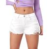 imageVerdusa Womens Ripped Distressed Skinny Denim ShortsWhite