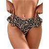 imageVerdusa Womens Ruffled Bikini Bottoms High Waist Beachwear Swim BriefsLeopard