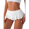imageVerdusa Womens Ruffled Bikini Bottoms High Waist Beachwear Swim BriefsWhite