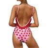 imageVerdusa Womens Ruffled Open Back Spaghetti Strap One Piece Swimsuit SwimwearStrawberry