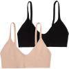 imageVerdusa Womens Scoop Neck Spaghetti Strap Seamless Bra Top Crop BraletteBlack and Nude