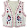 imageVerdusa Womens Vintage Embroidery Vest Top Open Front Sleeveless Cropped Cardigan Boho Cowgirl Vest JacketApricot