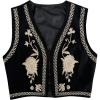 imageVerdusa Womens Vintage Embroidery Vest Top Open Front Sleeveless Cropped Cardigan Boho Cowgirl Vest JacketBlack