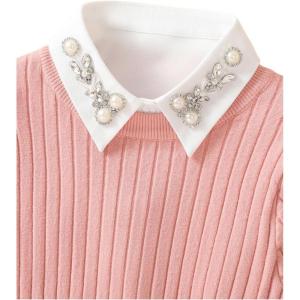imageVerdusa Womens Fake Collar Detachable Dickey Collar Half Shirts BlouseBeaded White