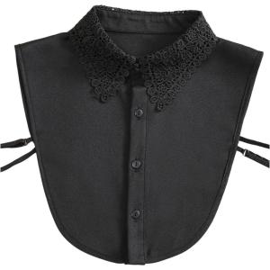 imageVerdusa Womens Fake Collar Detachable Dickey Collar Half Shirts BlouseButterfly Black