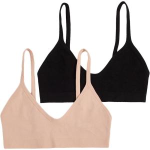 imageVerdusa Womens Scoop Neck Spaghetti Strap Seamless Bra Top Crop BraletteBlack and Nude