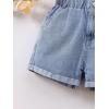 imageVerdusa Girls Casual Paperbag Waist Belted Denim Shorts with PocketsLight Wash