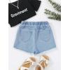 imageVerdusa Girls Casual Paperbag Waist Belted Denim Shorts with PocketsLight Wash Solid