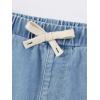imageVerdusa Girls Casual Paperbag Waist Belted Denim Shorts with PocketsLight Wash Solid
