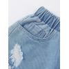 imageVerdusa Girls Casual Paperbag Waist Belted Denim Shorts with PocketsLight Wash Solid