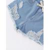 imageVerdusa Girls Casual Paperbag Waist Belted Denim Shorts with PocketsLight Wash Solid