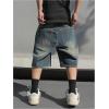 imageVerdusa Mens Baggy Bermuda Denim Shorts Streetwear Jean Short with PocketsDark Wash