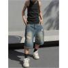 imageVerdusa Mens Baggy Bermuda Denim Shorts Streetwear Jean Short with PocketsDark Wash