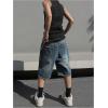imageVerdusa Mens Baggy Bermuda Denim Shorts Streetwear Jean Short with PocketsGrey Blue