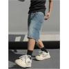 imageVerdusa Mens Baggy Bermuda Denim Shorts Streetwear Jean Short with PocketsGrey Blue
