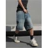 imageVerdusa Mens Baggy Bermuda Denim Shorts Streetwear Jean Short with PocketsGrey Blue