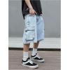 imageVerdusa Mens Baggy Bermuda Denim Shorts Streetwear Jean Short with PocketsLight Wash