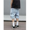 imageVerdusa Mens Baggy Bermuda Denim Shorts Streetwear Jean Short with PocketsLight Wash