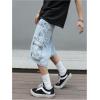 imageVerdusa Mens Baggy Bermuda Denim Shorts Streetwear Jean Short with PocketsLight Wash