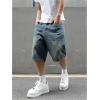 imageVerdusa Mens Baggy Bermuda Denim Shorts Streetwear Jean Short with PocketsMedium Blue