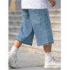 imageVerdusa Mens Baggy Jean Raw Trim Casual Loose Denim Shorts Bermuda Jean Loose ShortLight Wash