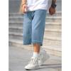 imageVerdusa Mens Baggy Jean Raw Trim Casual Loose Denim Shorts Bermuda Jean Loose ShortLight Wash