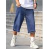 imageVerdusa Mens Baggy Jean Raw Trim Casual Loose Denim Shorts Bermuda Jean Loose ShortMedium Wash