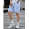 imageVerdusa Mens Casual High Waist Straight Leg Denim Cargo Shorts with PocketsLight Wash