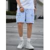imageVerdusa Mens Casual High Waist Straight Leg Denim Cargo Shorts with PocketsLight Wash