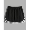 imageVerdusa Mens Drawstring Elastic Waist Slit Hem Letter Print Shorts with PocketsBlack