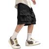 imageVerdusa Mens Loose Straight Leg Cargo Shorts Buckle Drawstring Waist Baggy ShortsBlack