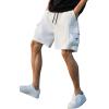 imageVerdusa Mens Loose Straight Leg Cargo Shorts Buckle Drawstring Waist Baggy ShortsWhite