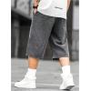 imageVerdusa Mens Straight Leg Denim Shorts Solid Casual 34 Capri Pants with PocketsGrey