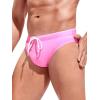 imageVerdusa Mens Swim Brief Swimsuit Bikini Briefs Beach Shorts Bating SuitDrawstring Pink