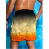 imageVerdusa Mens Tropical Print Drawstring Waist Swim Trunks Beach ShortsBurnt Orange