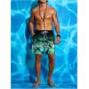 imageVerdusa Mens Tropical Print Drawstring Waist Swim Trunks Beach ShortsDark Green