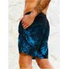 imageVerdusa Mens Tropical Print Drawstring Waist Swim Trunks Beach ShortsOmbra Blue Black