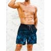 imageVerdusa Mens Tropical Print Drawstring Waist Swim Trunks Beach ShortsOmbra Blue Black