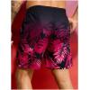 imageVerdusa Mens Tropical Print Drawstring Waist Swim Trunks Beach ShortsOmbre Pink Black