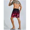 imageVerdusa Mens Tropical Print Drawstring Waist Swim Trunks Beach ShortsOmbre Pink Black