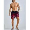 imageVerdusa Mens Tropical Print Drawstring Waist Swim Trunks Beach ShortsOmbre Pink Black