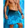 imageVerdusa Mens Tropical Print Drawstring Waist Swim Trunks Beach ShortsRoyal Blue
